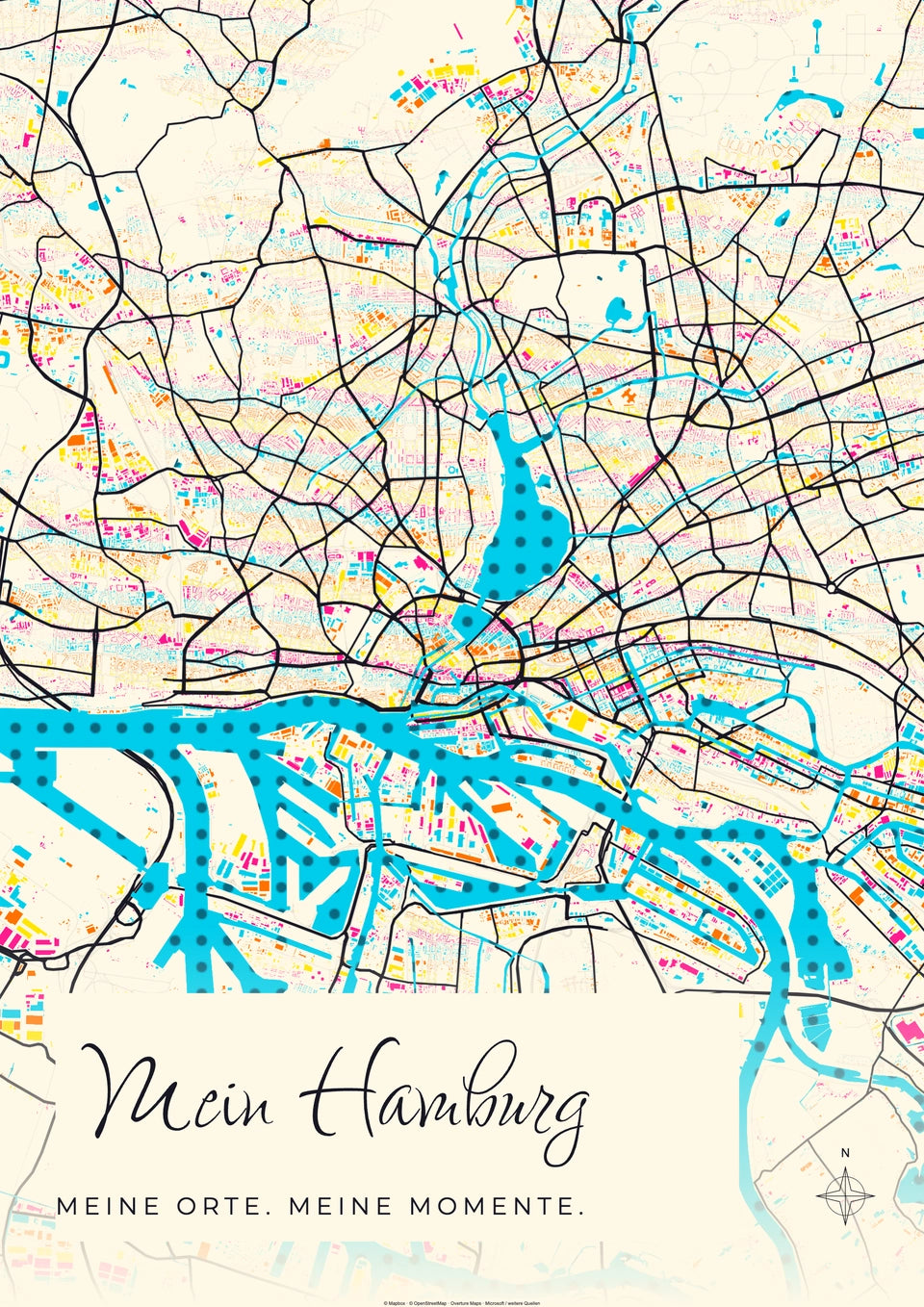 Karte im Stil Siebdruck